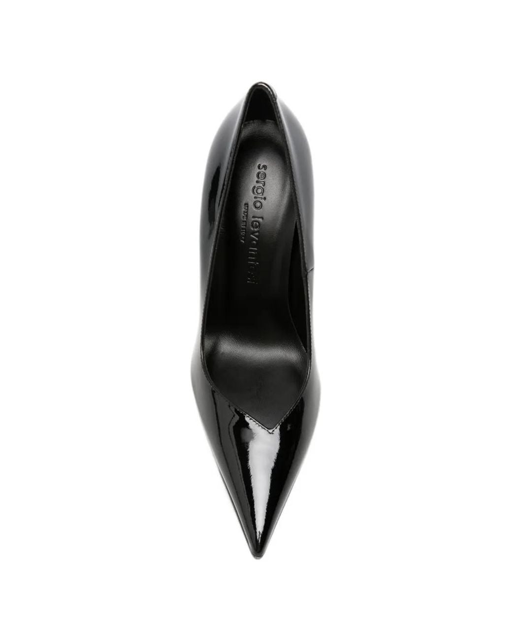 Sergio Levantesi Black Pop Patent-Leather Pointed-Toe Pumps