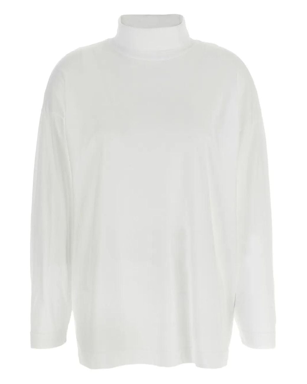 Haikure White Ivy High-Neck Long-Sleeve T-Shirt