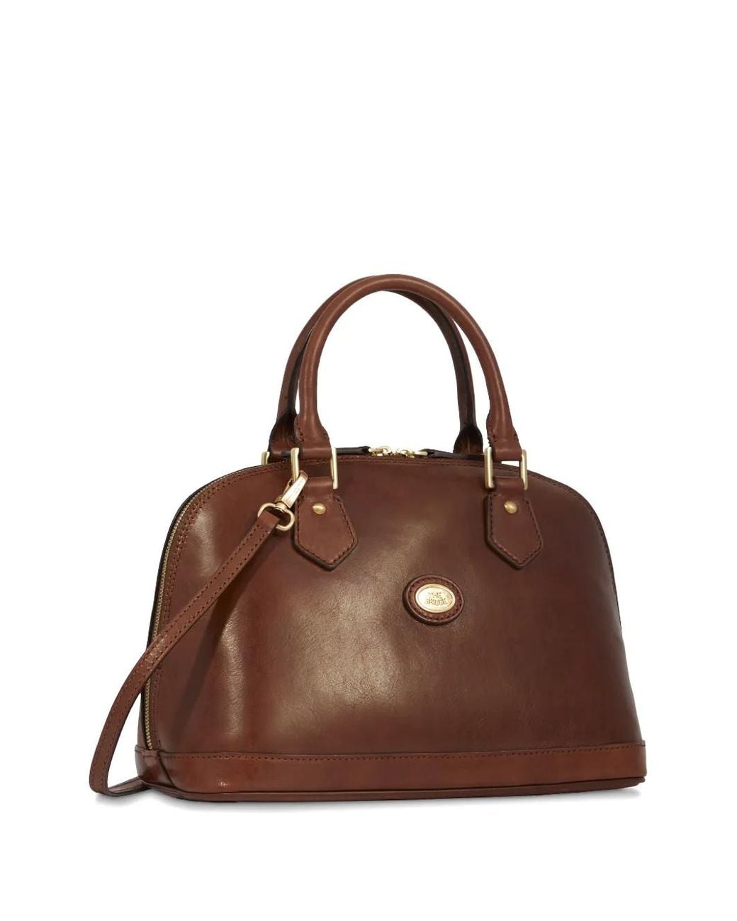 The Bridge Brown Leather Zip-Top Tote Bag