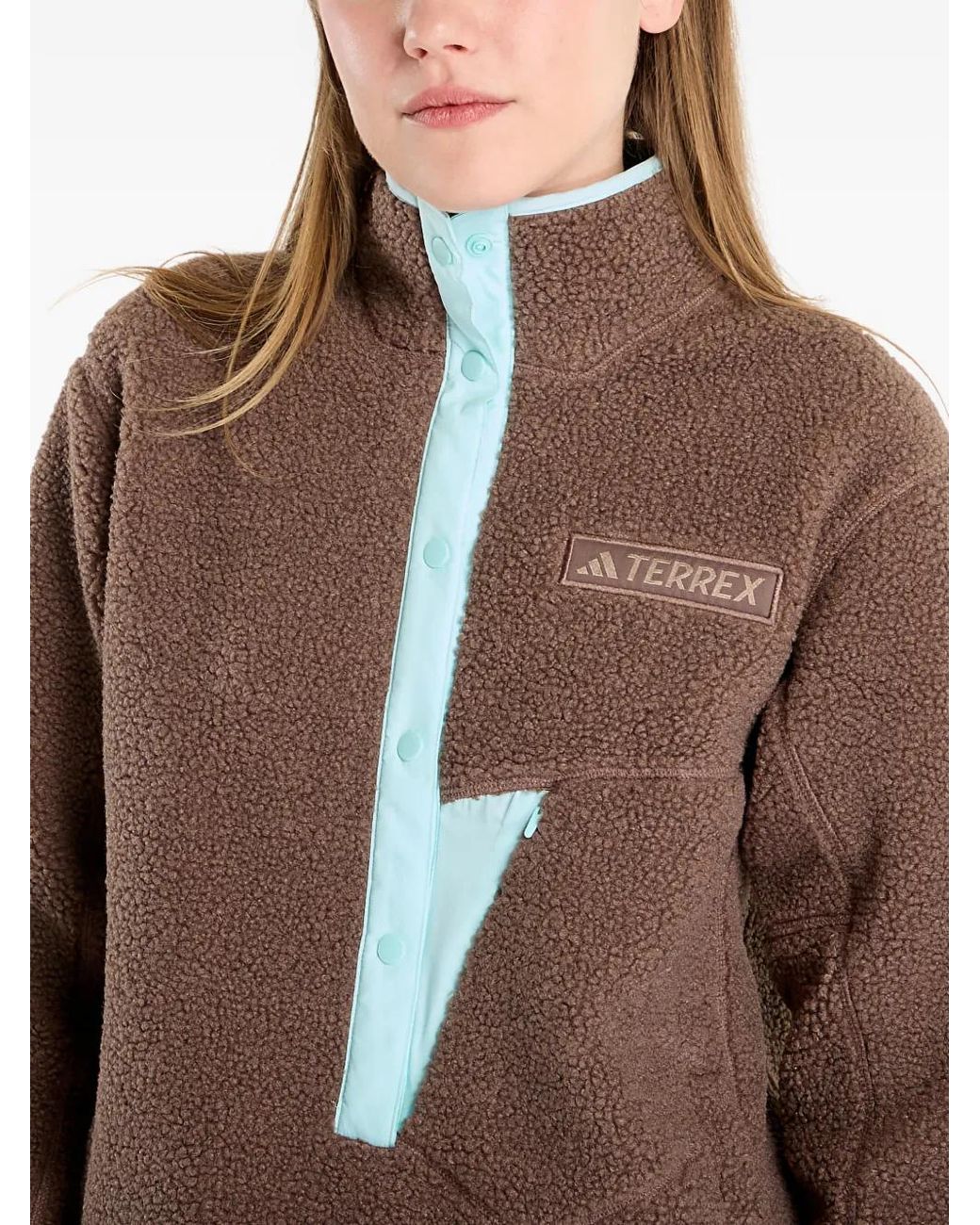Adidas Brown Logo-Patch Sweatshirt