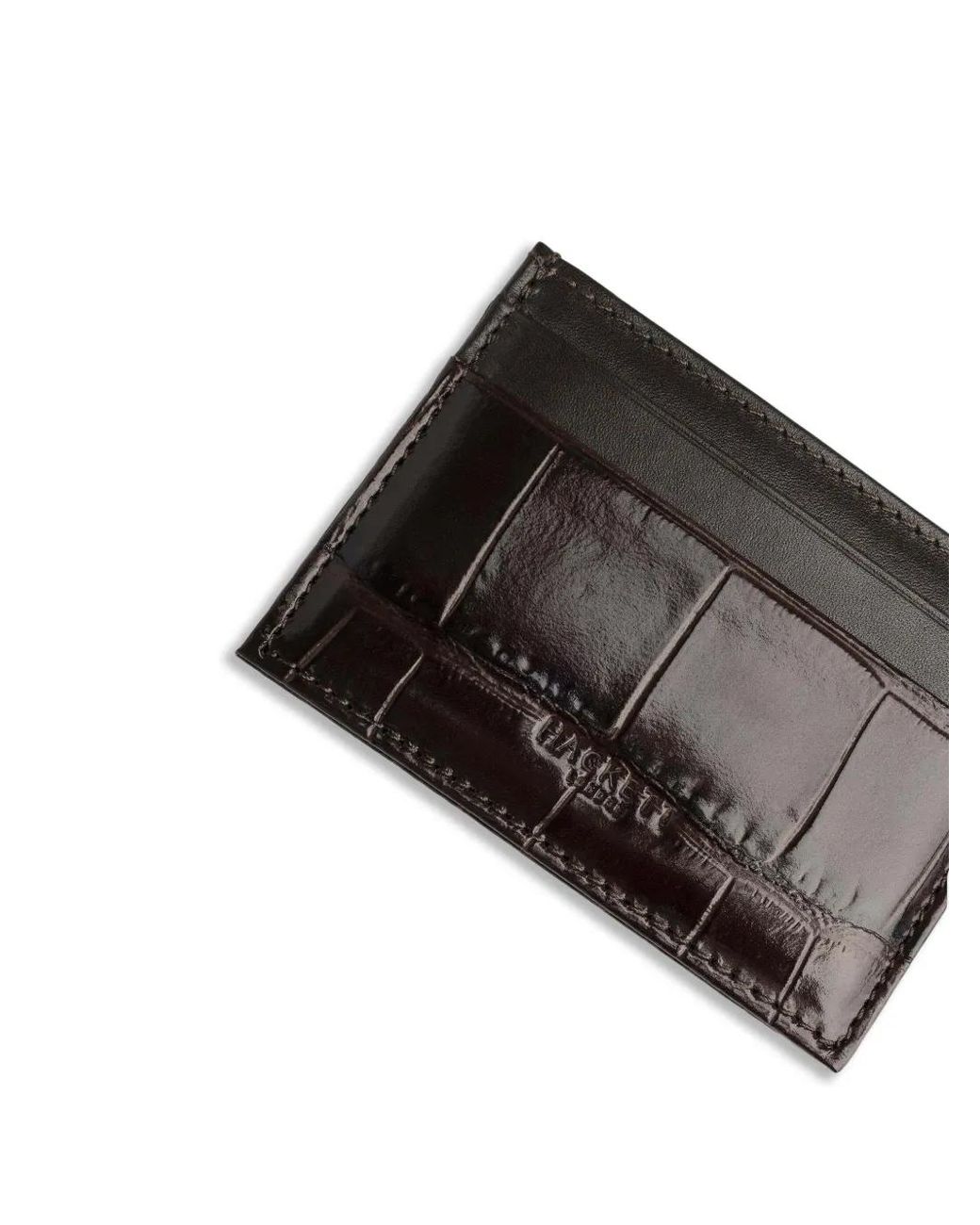 Hackett Kartenetui Mit Kroko-Optik in Black für Herren
