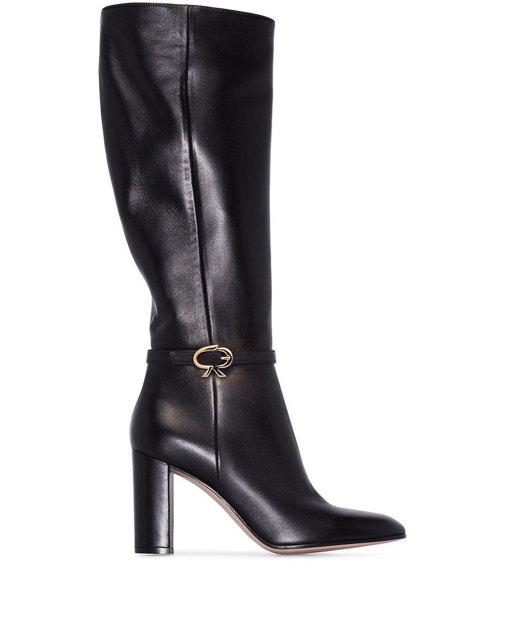 Gianvito Rossi Leather Ribbon 85mm Knee-high Boots in Black - Lyst