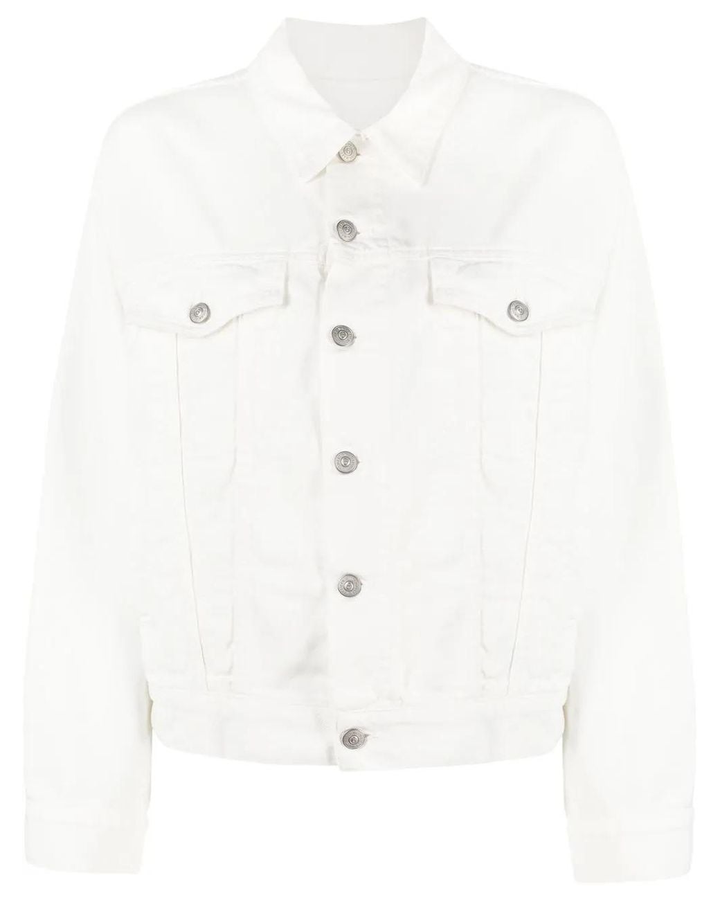 MM6 by Maison Margiela White Cut-Out Denim Jacket