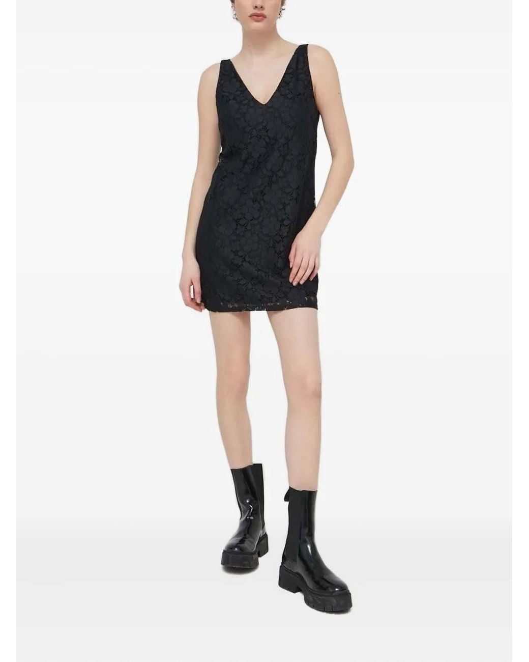 Desigual Black Floral-Lace Mini Day Dress