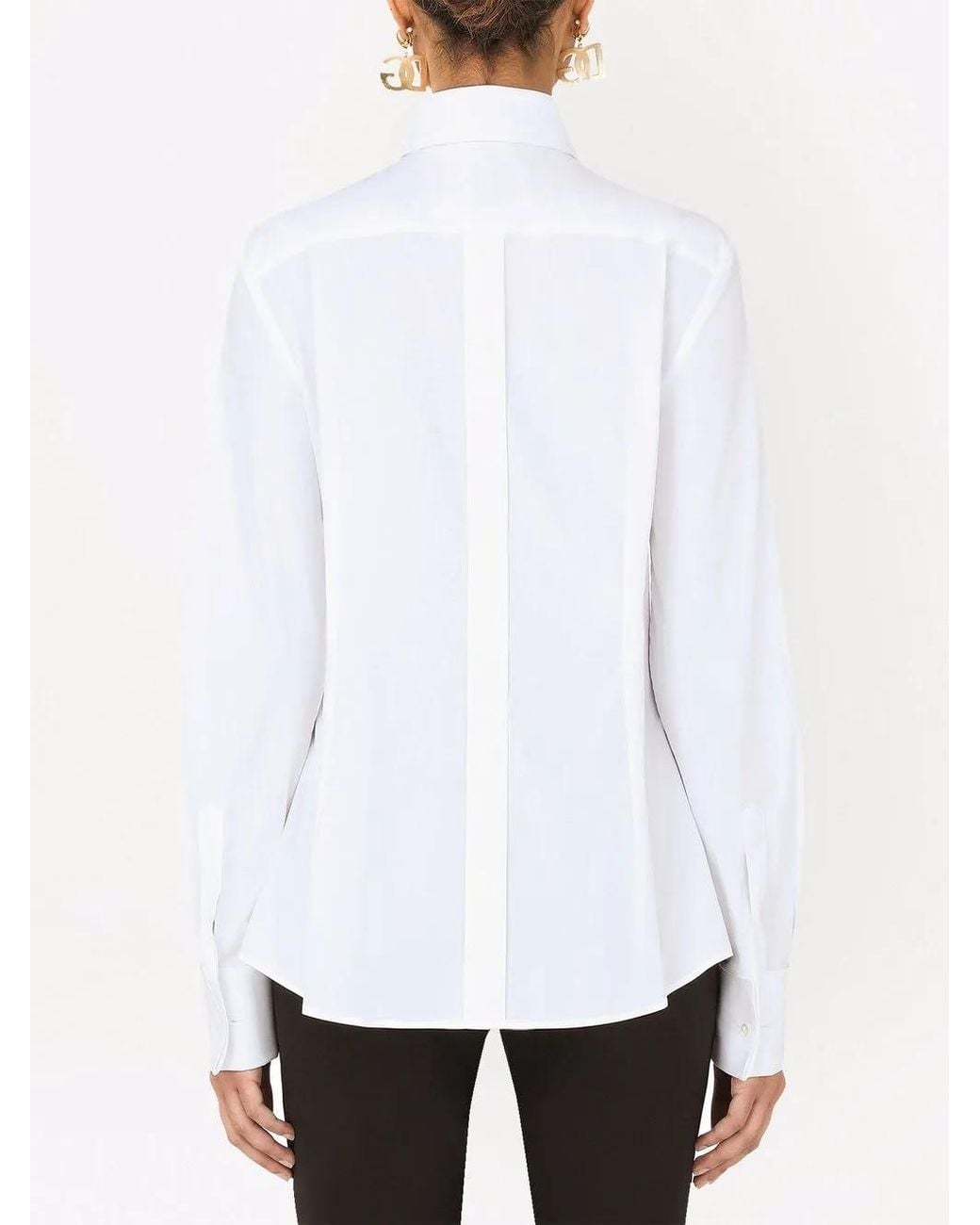 Dolce & Gabbana White Bib-Panel Long-Sleeve Shirt