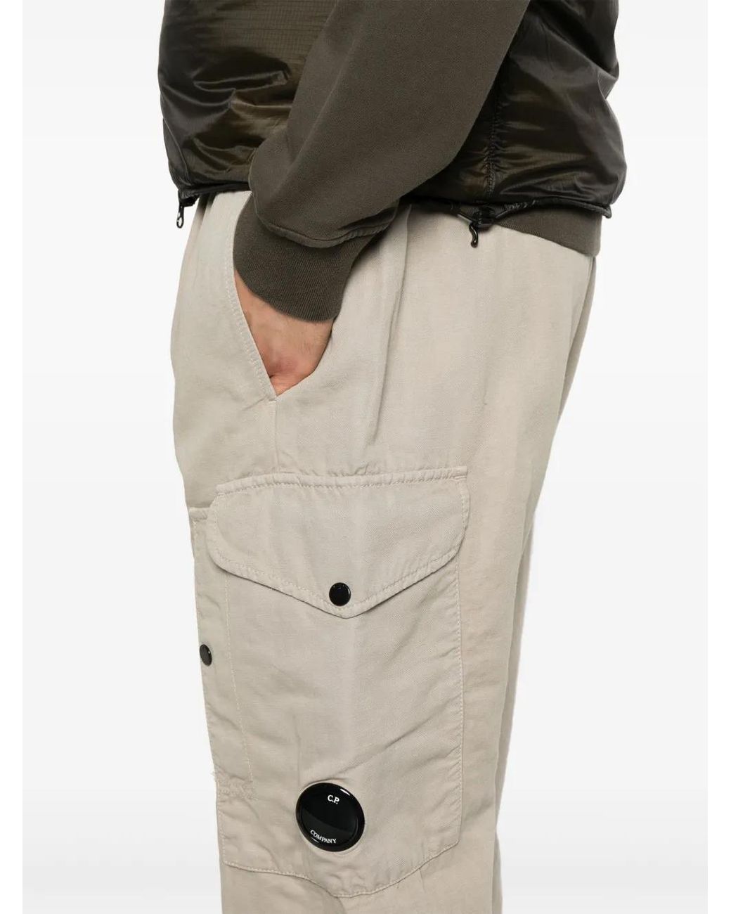 C P Company Natural Cargo Trousers for men