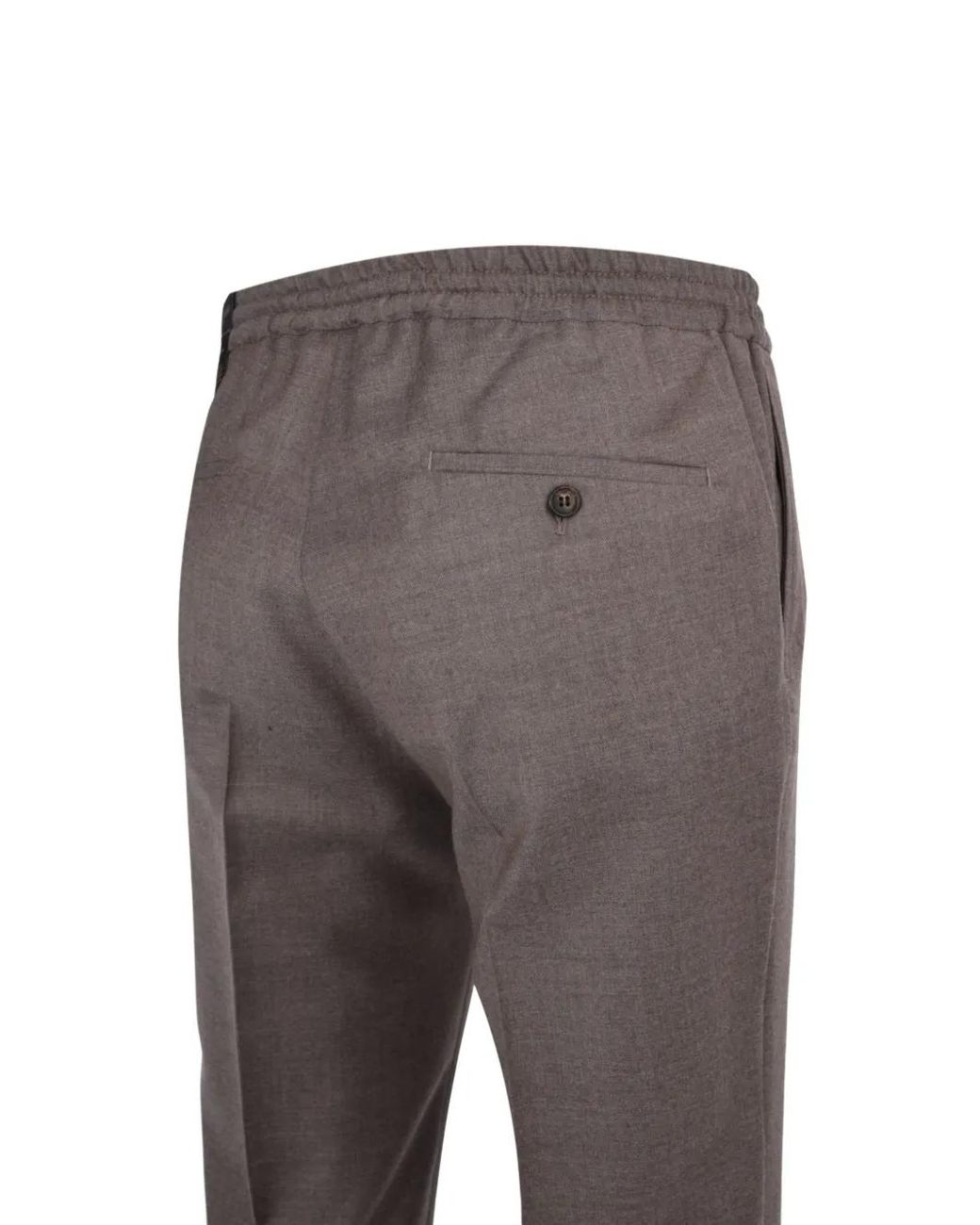 Slowear Gray Drawstring Pleated Trousers for men