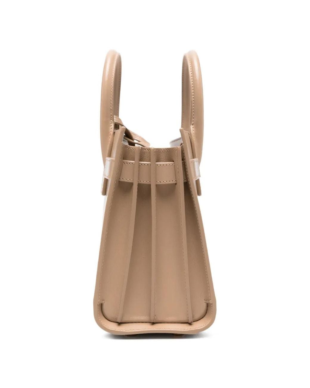 Bolso De Mano Con Charm Y Asa En La Parte Superior Saint Laurent de color Natural