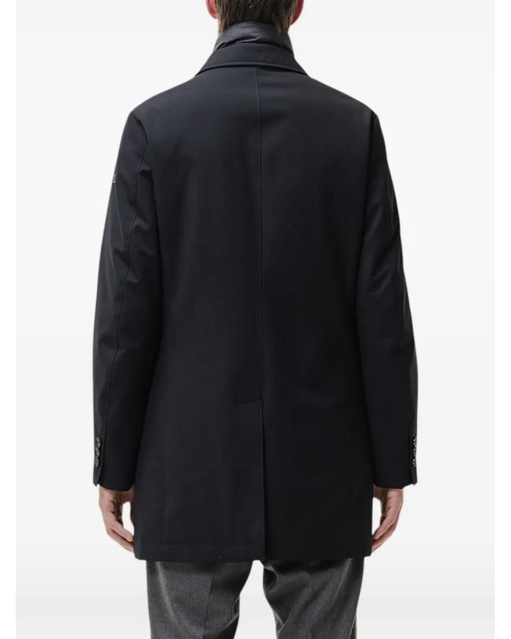 DUNO Black Spencer Detachable-Gilet Padded Coat for men