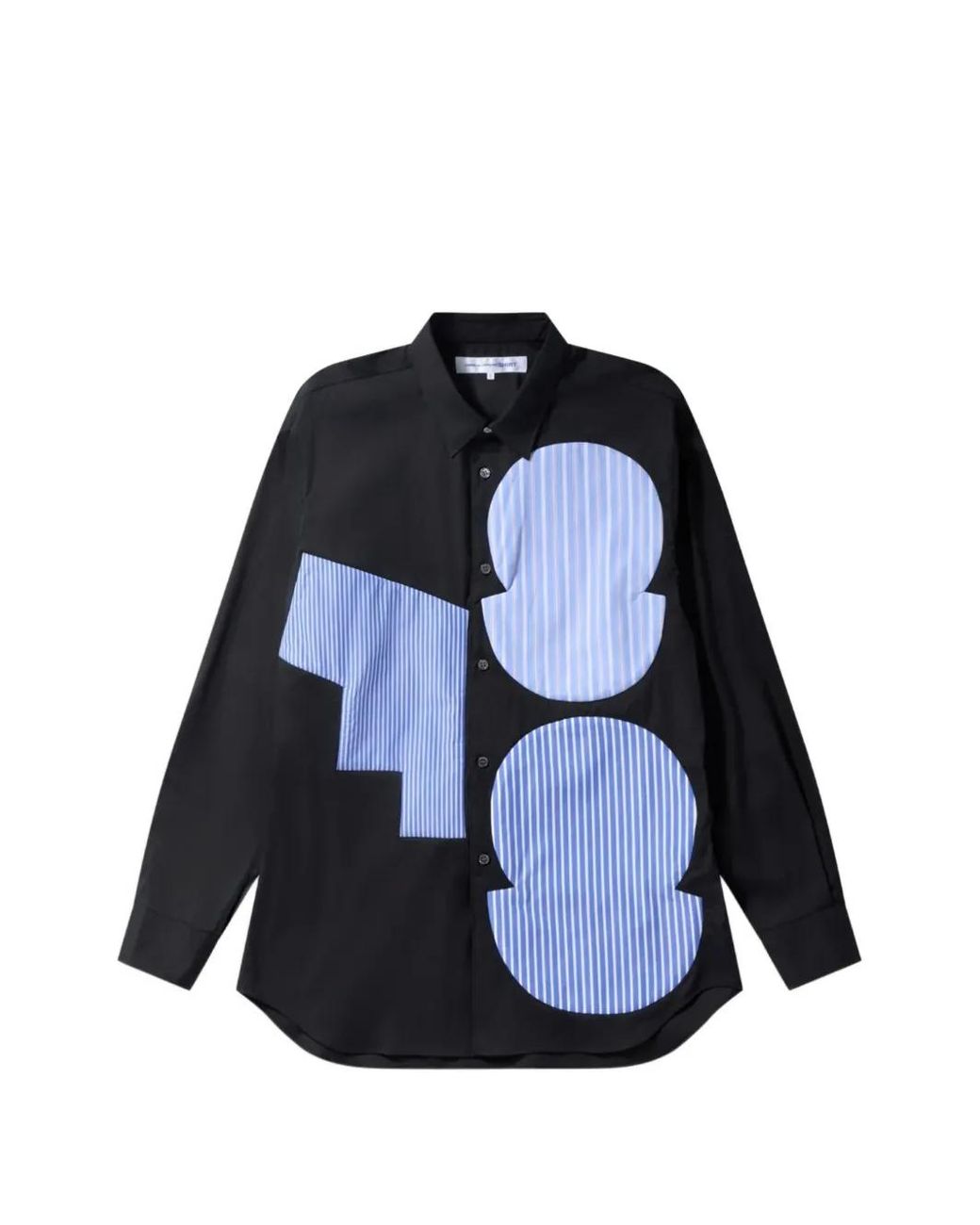 Comme des Garçons Blue Patchwork Striped-Print Shirt for men