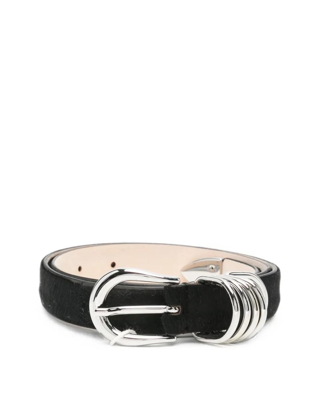 DEHANCHE Black Hollyhock Pony-Hair Belt
