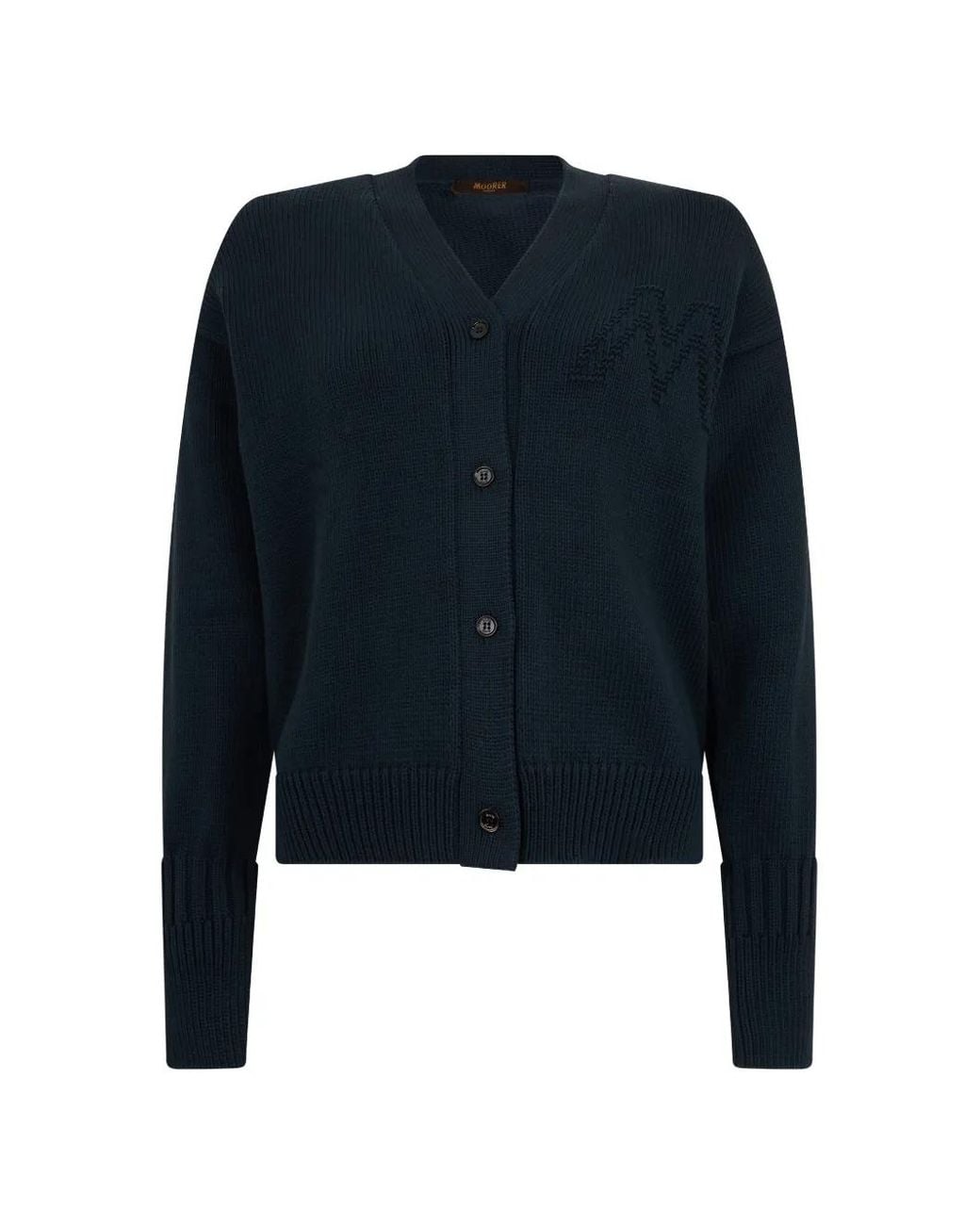 Moorer Blue Button-Front Cardigan