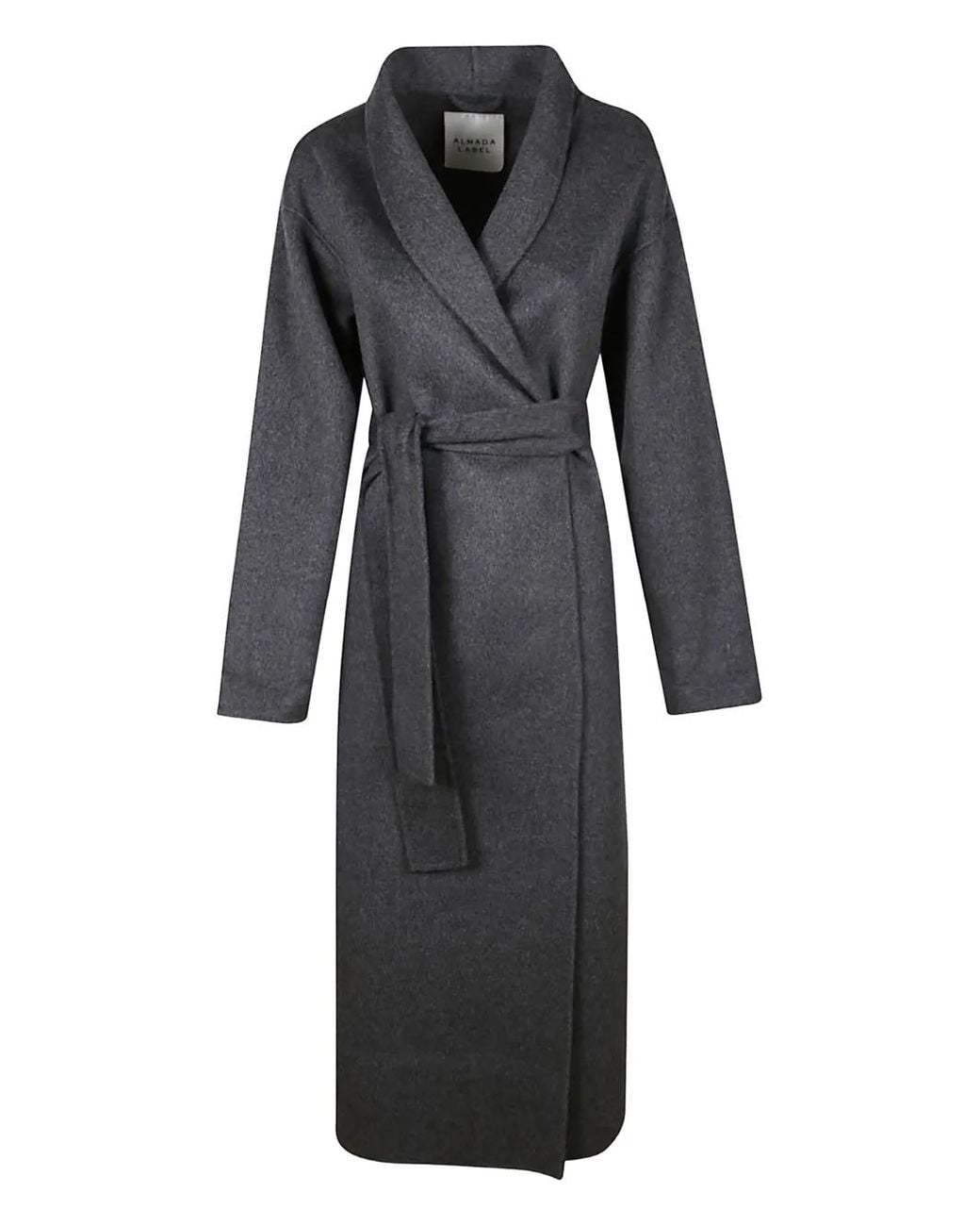 Almada Label Black Belted Wrap Coat
