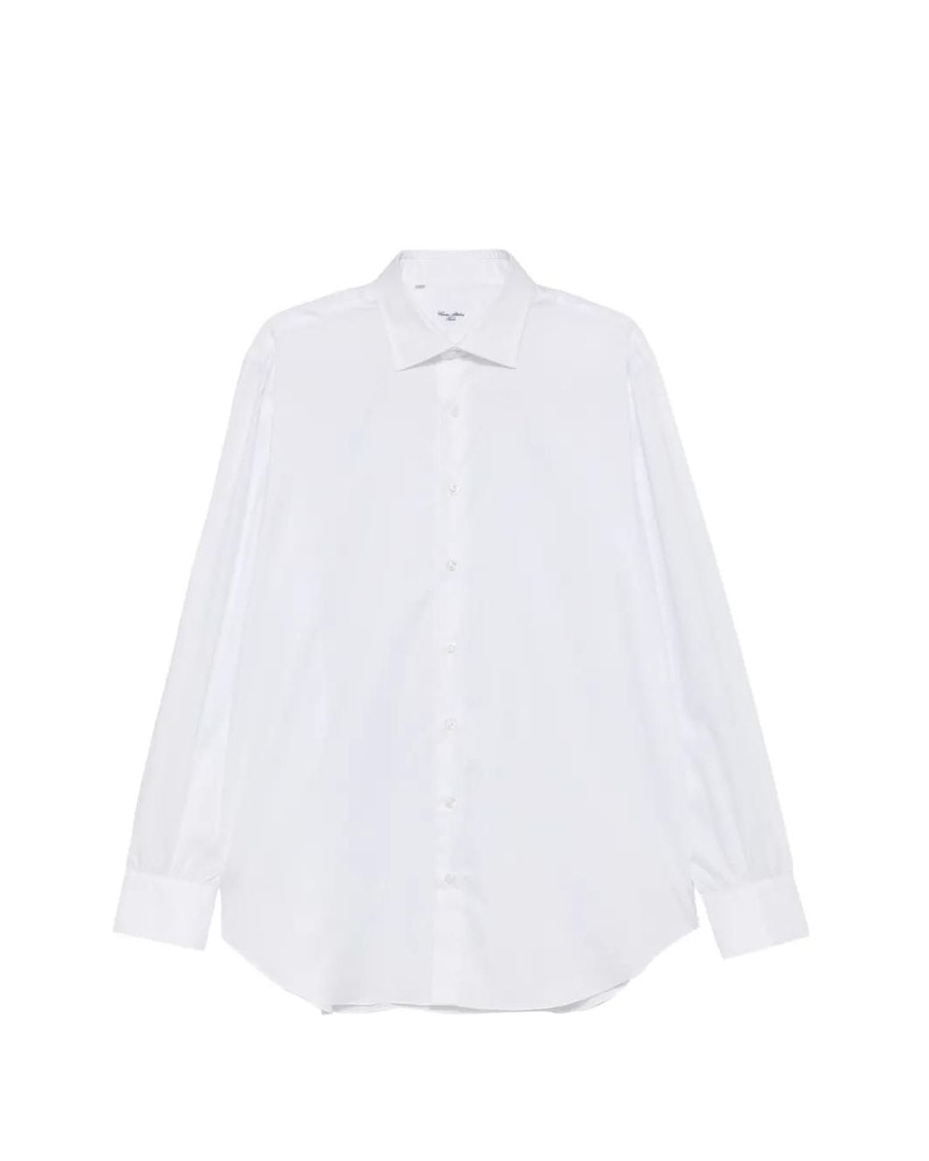 Cesare Attolini White Spread-Collar Button-Up Shirt for men