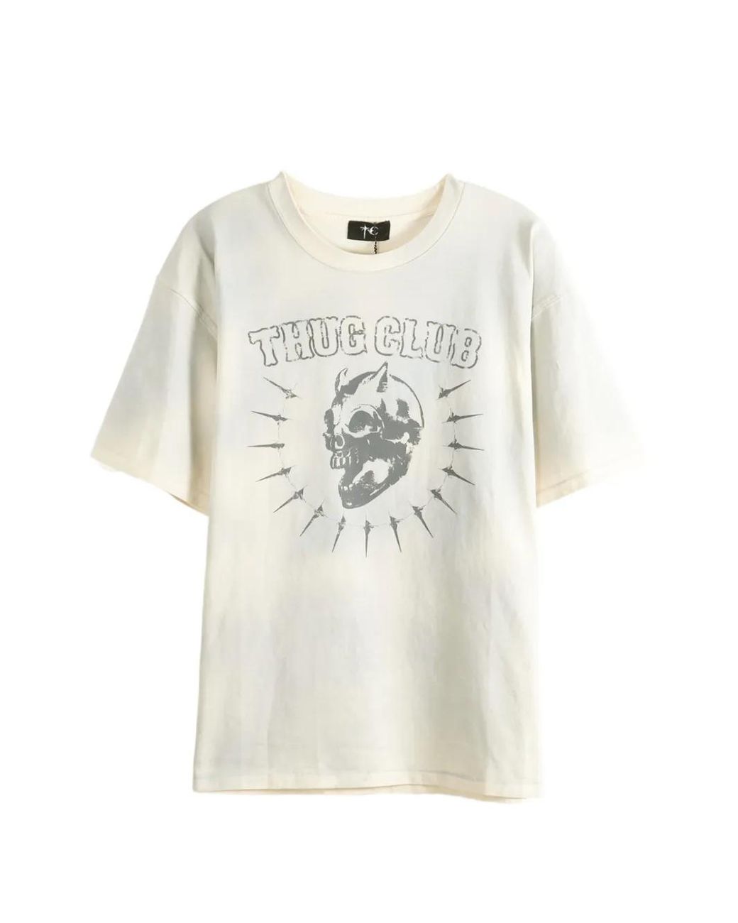 THUG CLUB White Skull-Print T-Shirt for men