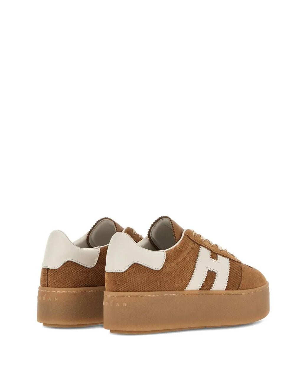 Hogan Brown H698 Platform Lace Up Sneakers