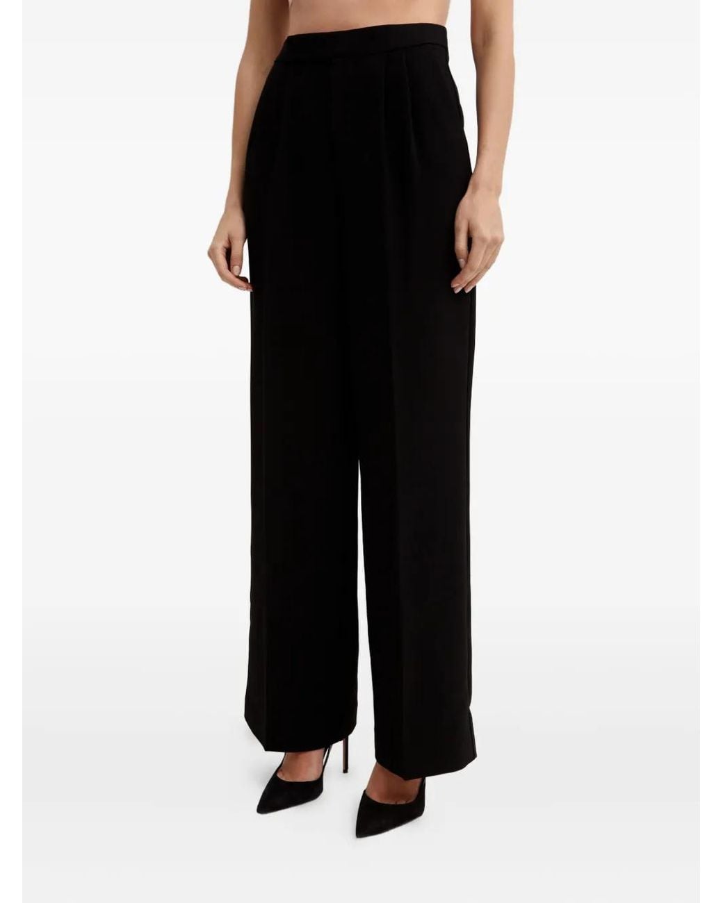 Roland Mouret Black Pressed-Crease Trousers