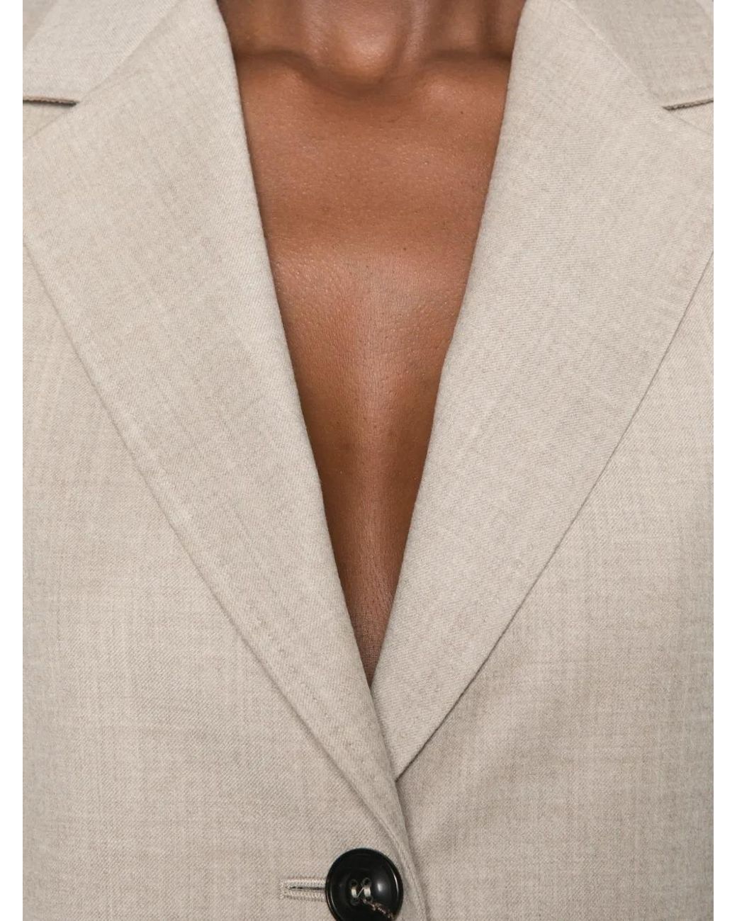 Max Mara White Blazer En Flanelle De Laine À Simple Boutonnage