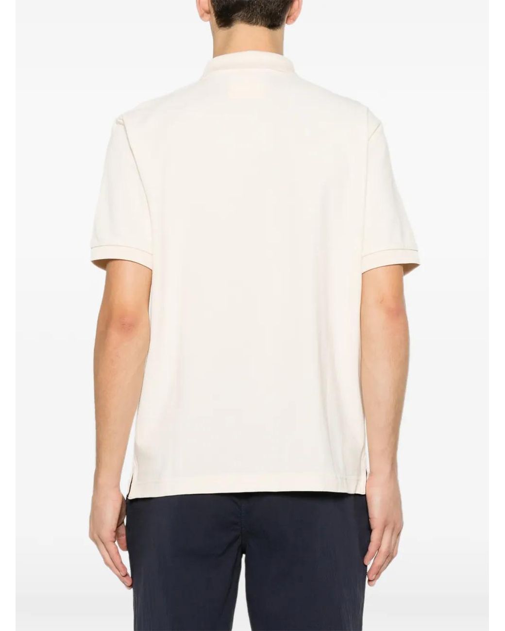 Gant White Logo-Print Piqué Polo Shirt for men