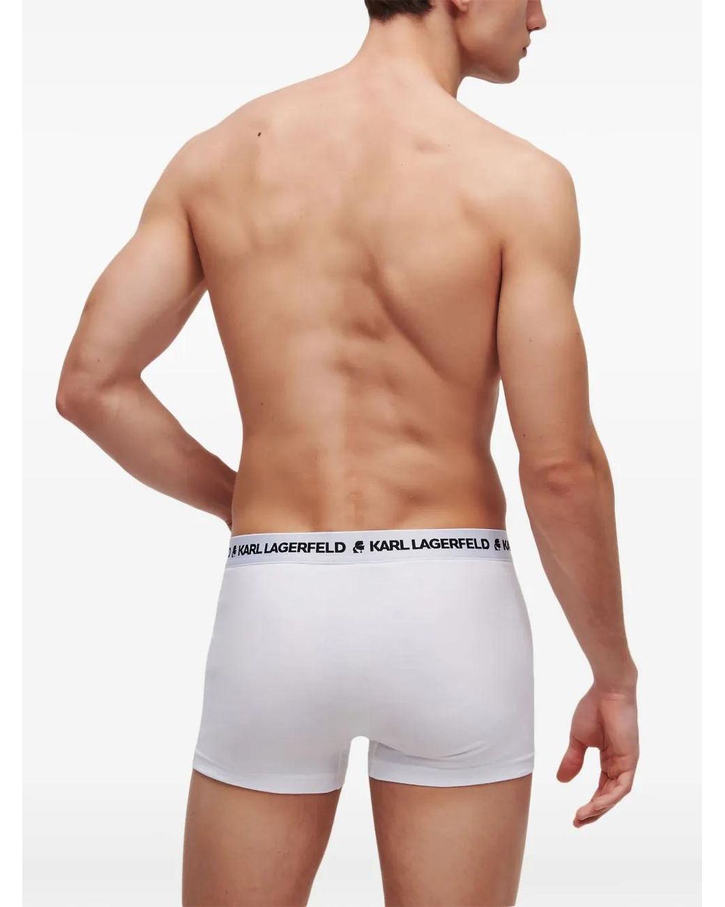 Karl Lagerfeld White Logo-Waistband Boxers (Pack Of Three) for men