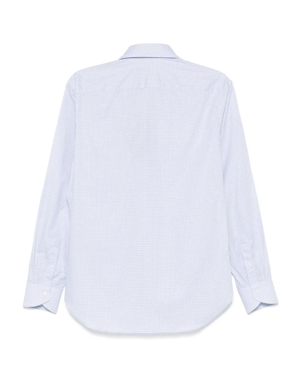 Canali White Checked Shirt for men