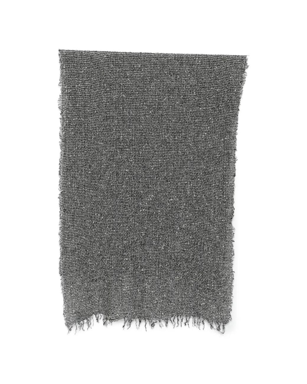 Faliero Sarti Gray Marchetto Fringed-Edge Textured Scarf