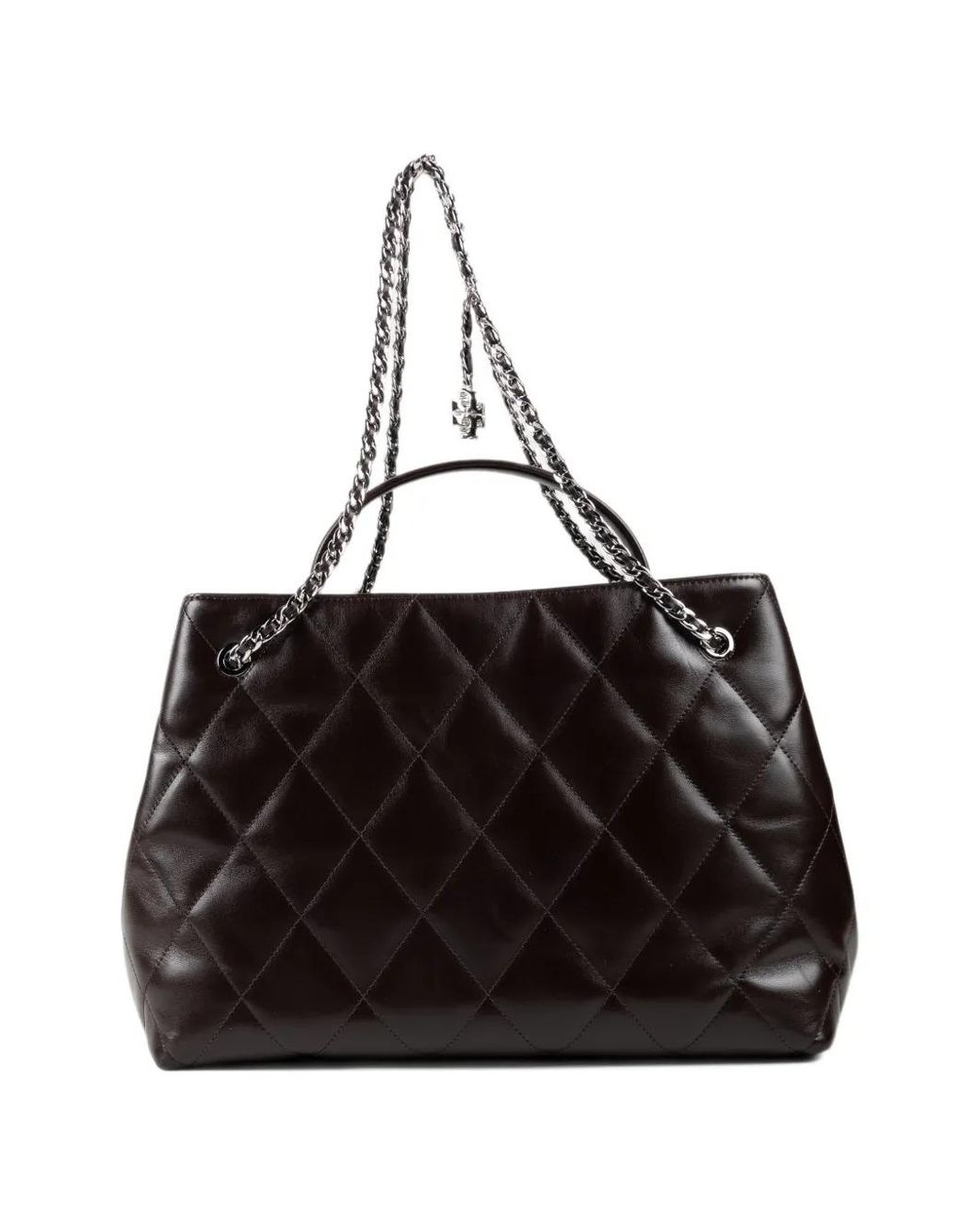 Tory Burch Black Fleming Quilted Leather Tote Bag