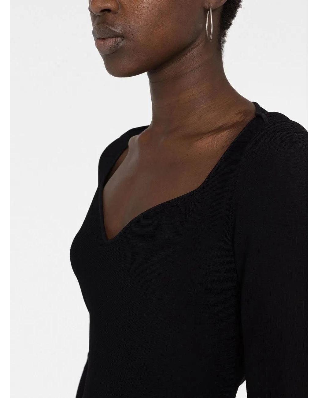 Stella McCartney Black Sweetheart-Neck Flared Dress