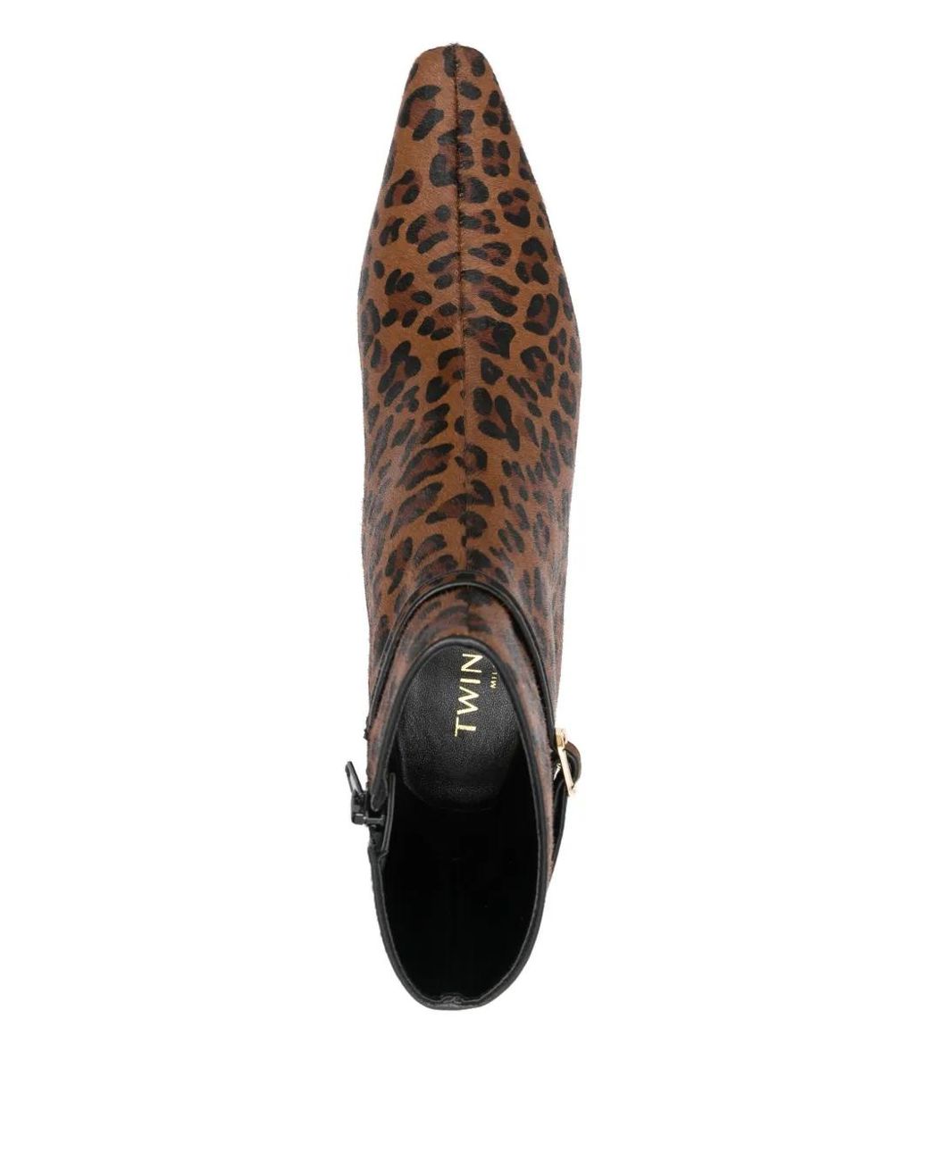 Twinset Brown 70Mm Leopard-Print Boots