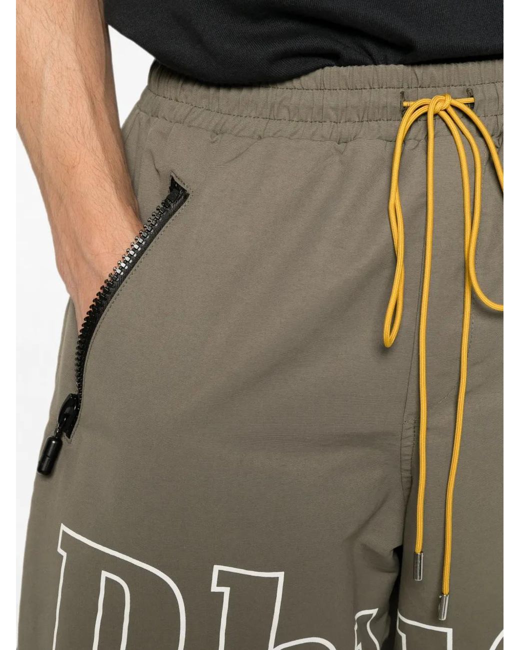 Rhude Gray Logo Shorts for men