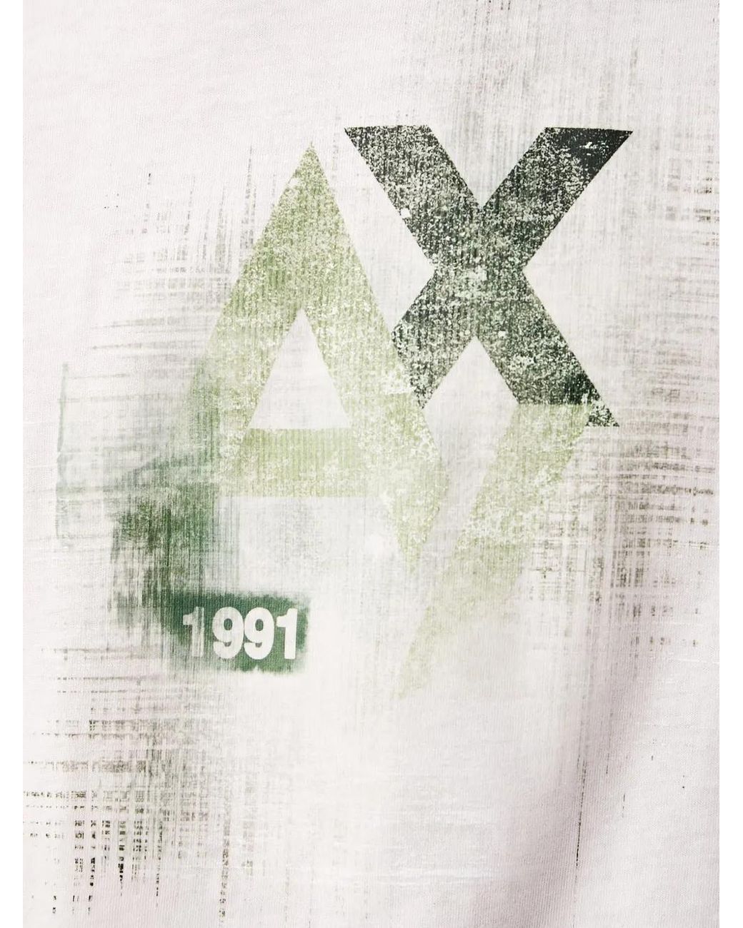 ARMANI EXCHANGE White Logo-Print Cotton T-Shirt for men