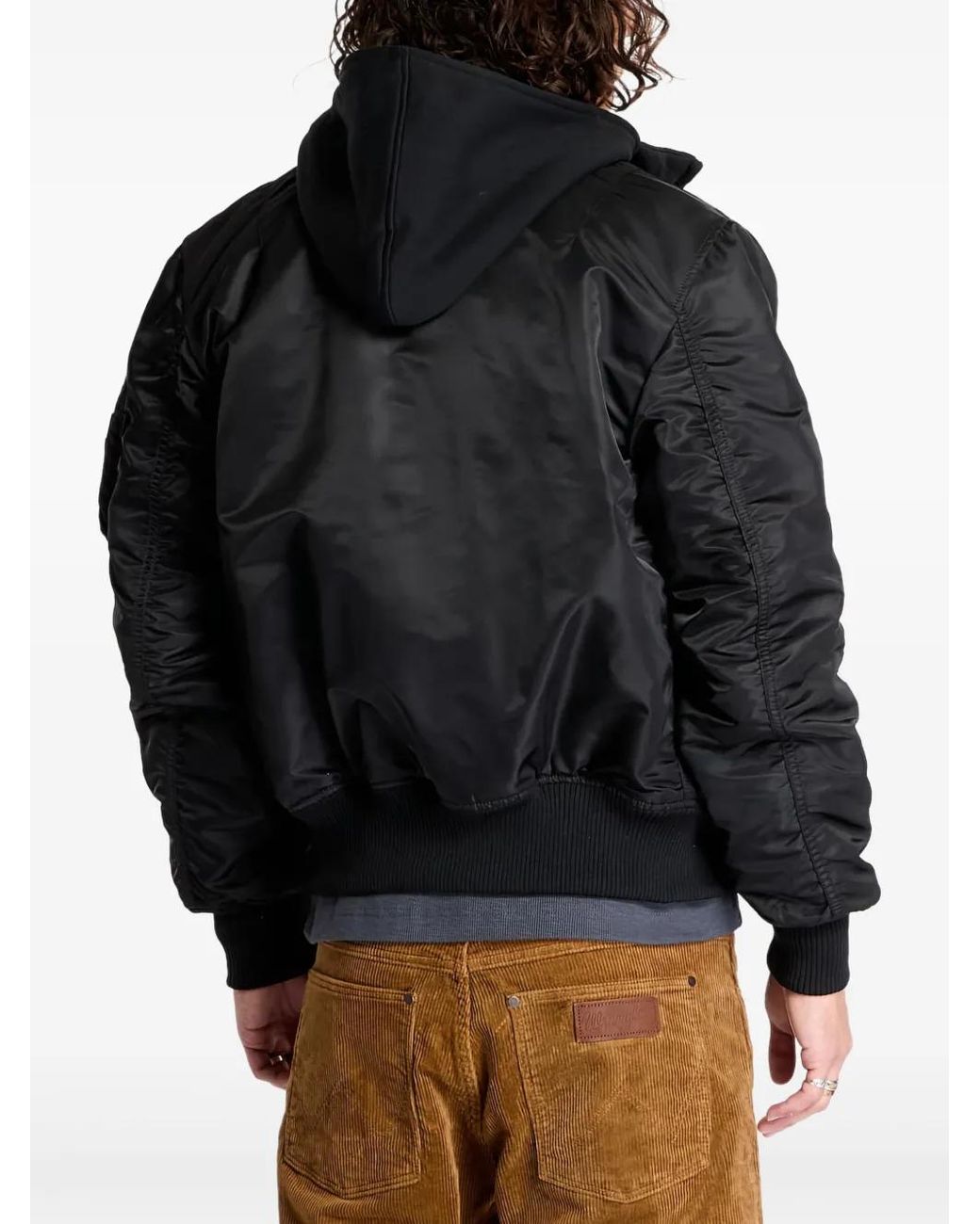 Alpha Industries Black Zip-Up Bomber Jacket for men
