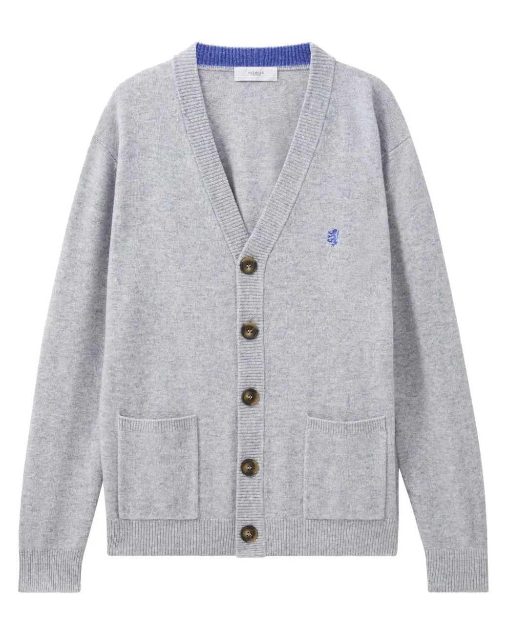 Pringle of Scotland Gray Wool V-Neck Cardigan for men