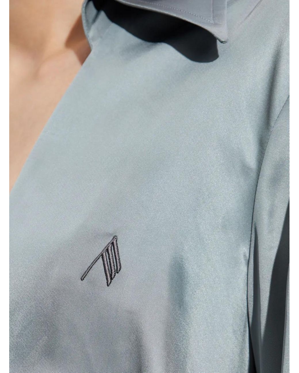 The Attico Blue Wrap-Front Mini Dress