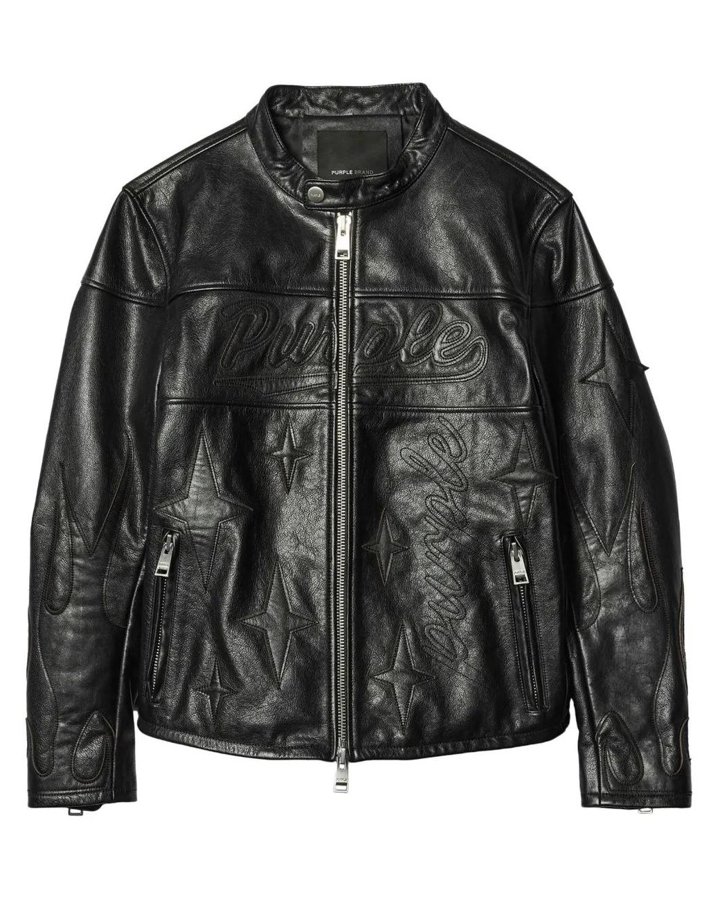 Purple Brand Black Logo-Embroidered Jacket for men