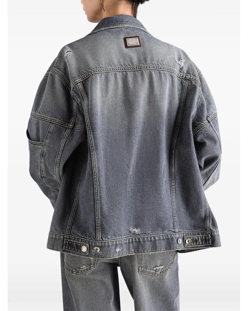 Dolce & Gabbana Gray Oversized-Fit Denim Jacket