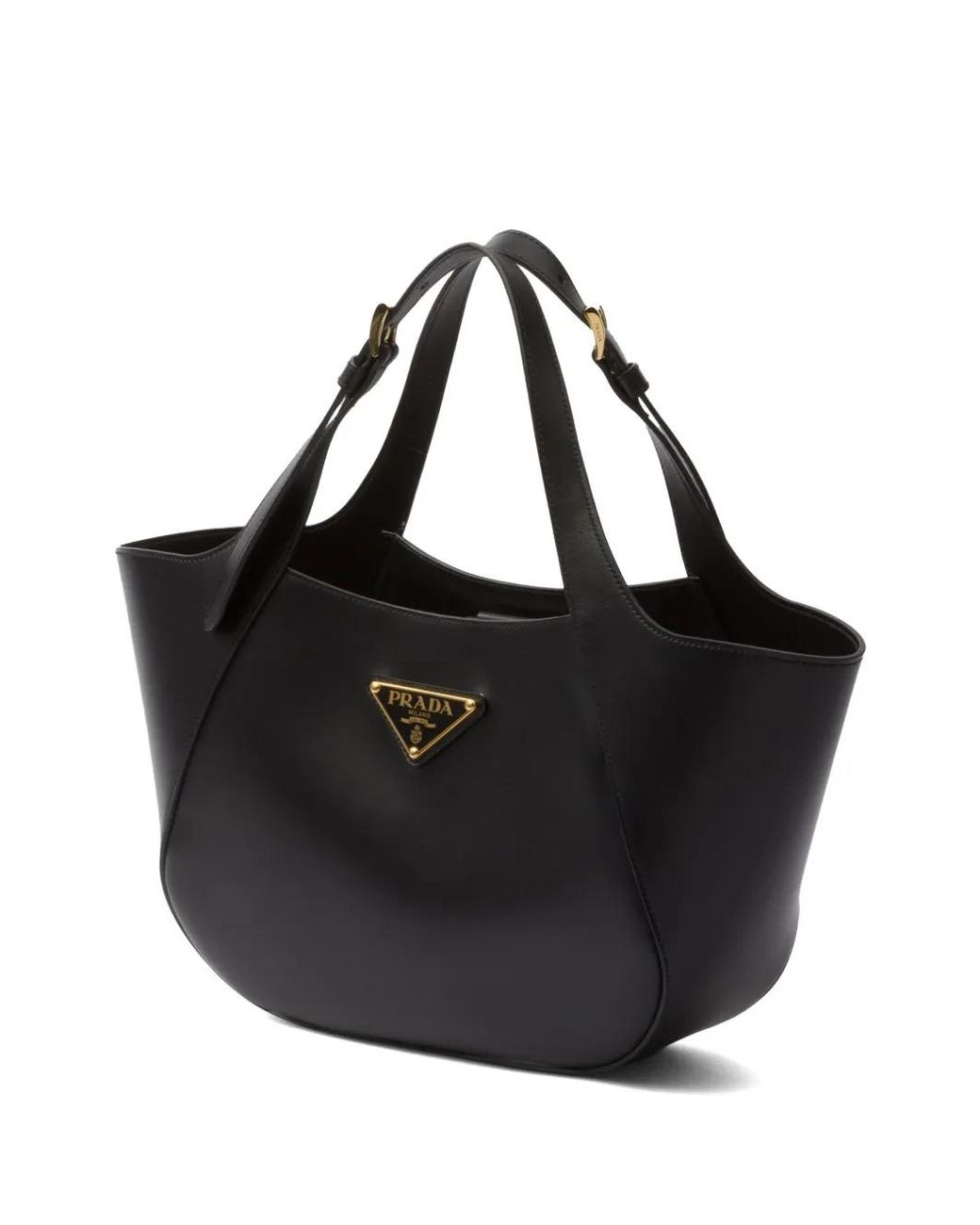 Borsa Tote Media Con Logo di Prada in Black