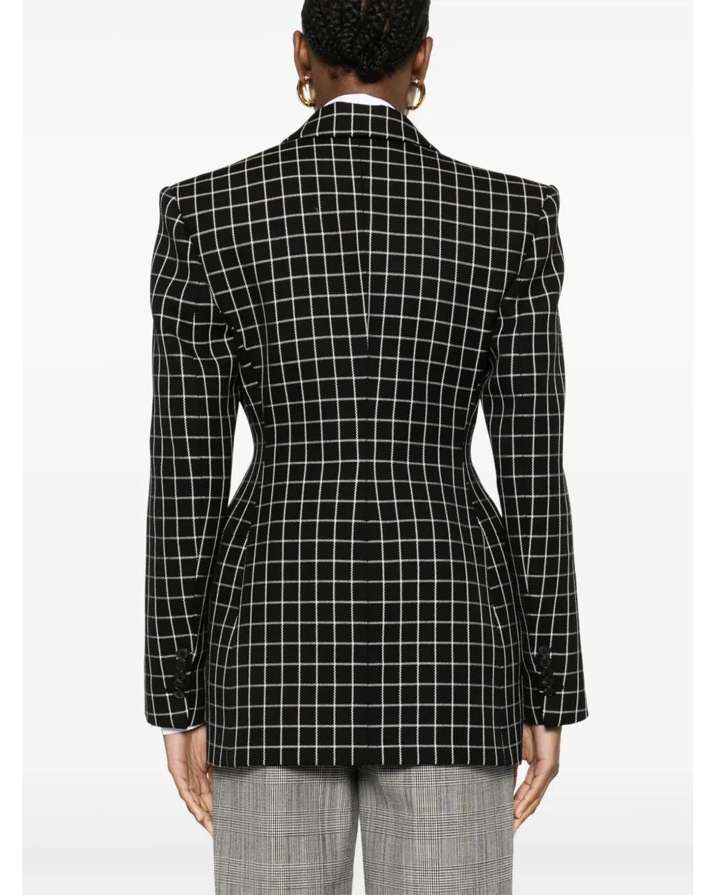 Wardrobe NYC Black Check-Pattern Blazer