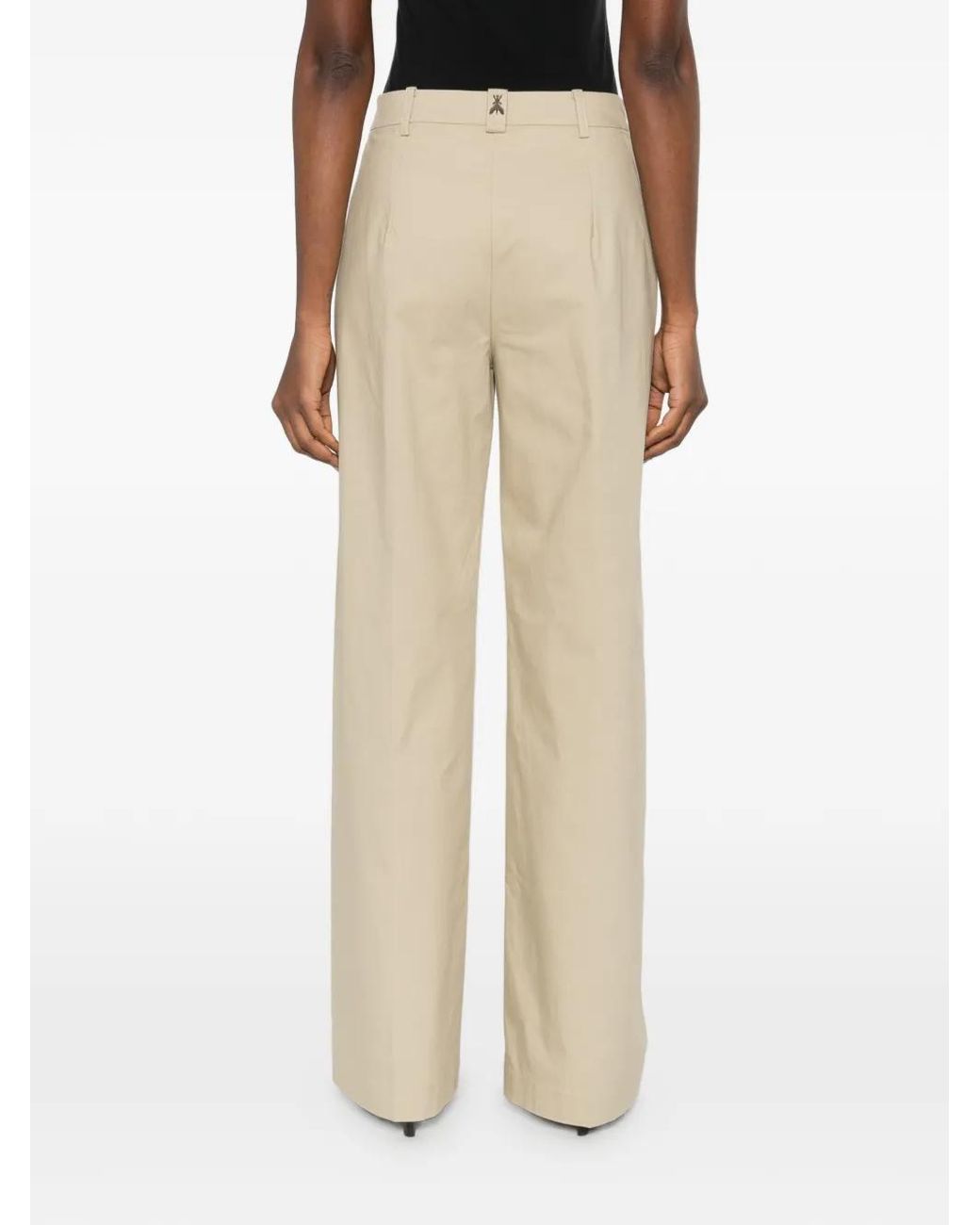 Patrizia Pepe White Logo-Detail Trousers