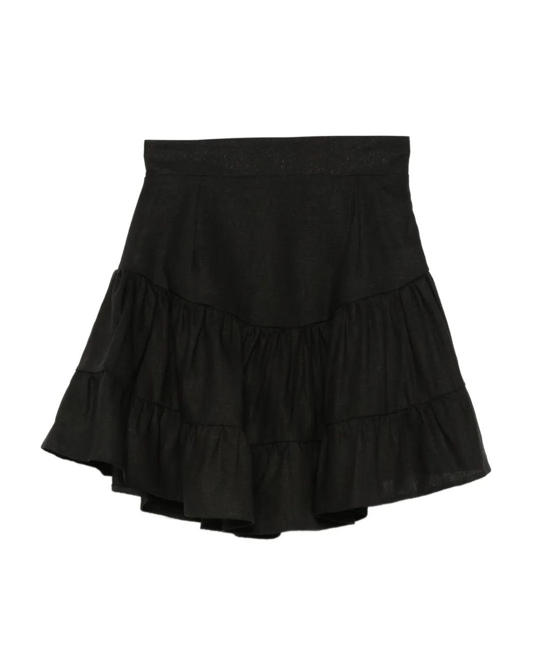 Hamza Bali Tiered-Ruffles Mini Skirt in Black | Lyst UK