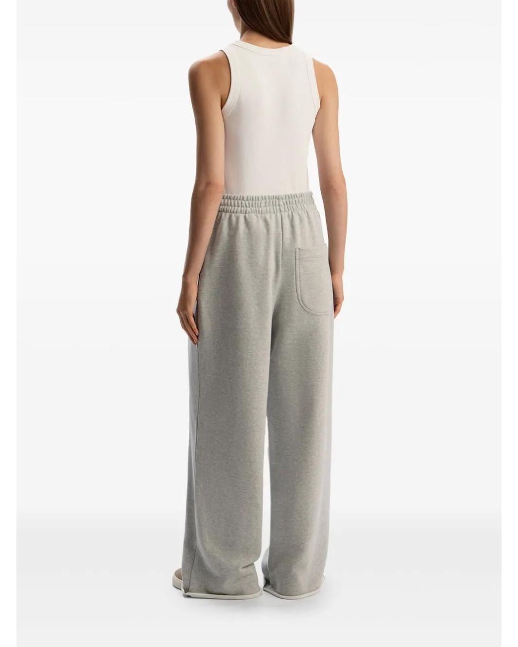 12 STOREEZ Gray Elastic-Waist Track Pants