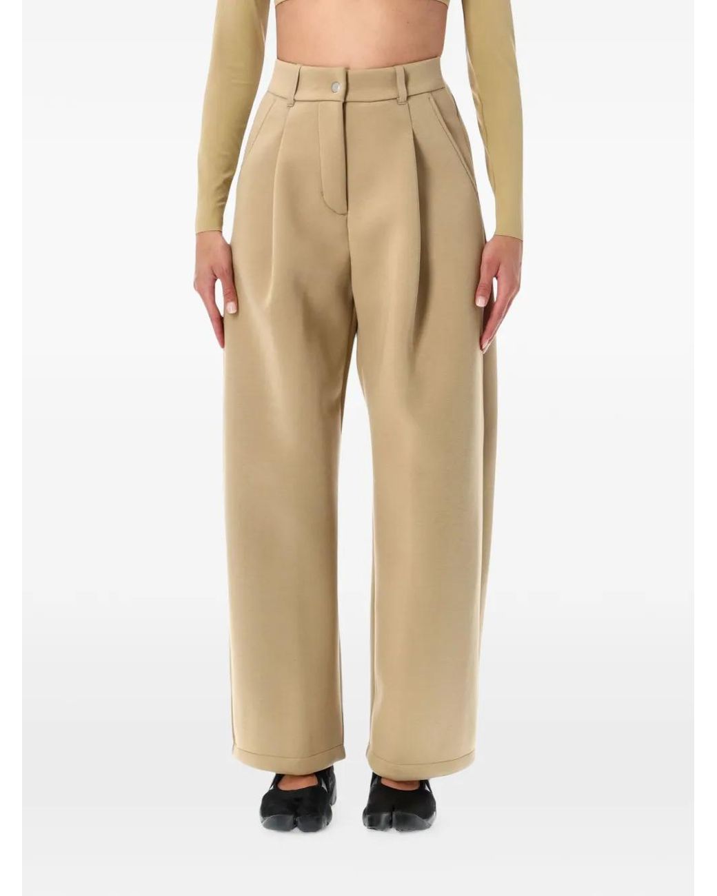 Nike Natural Pleated Wide-Leg Trousers