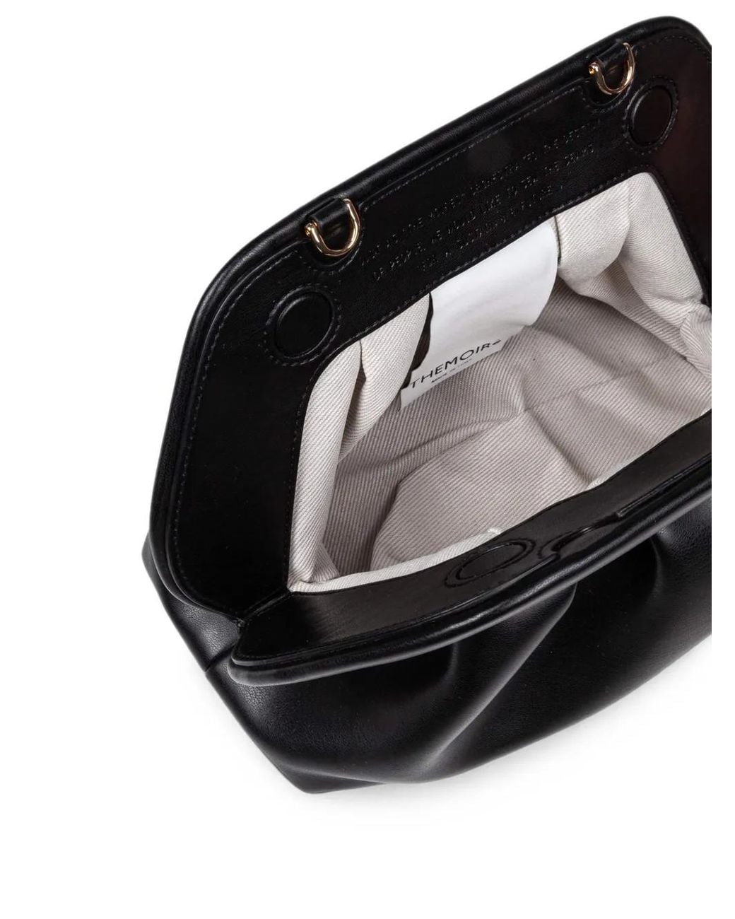 THEMOIRÈ Black Medium Bios Ruched Clutch Bag