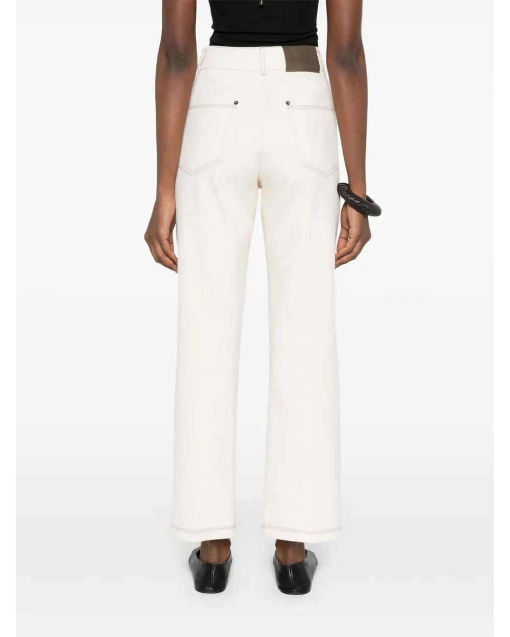 Max Mara White Straight Leg Seam Jeans