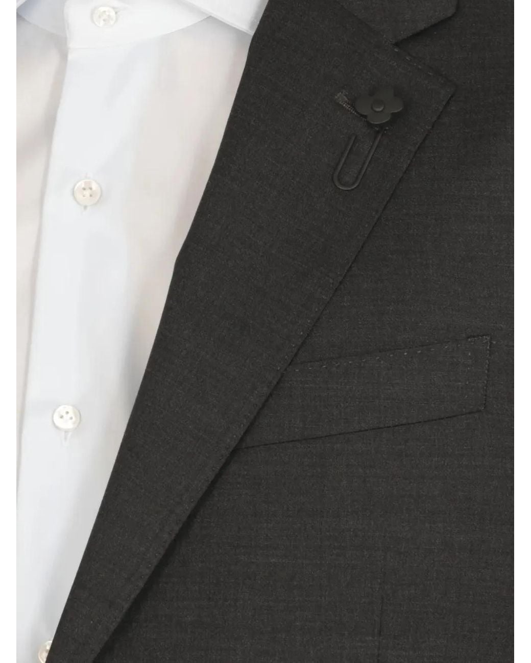 Lardini Black Single-Breasted Wool Suit for men