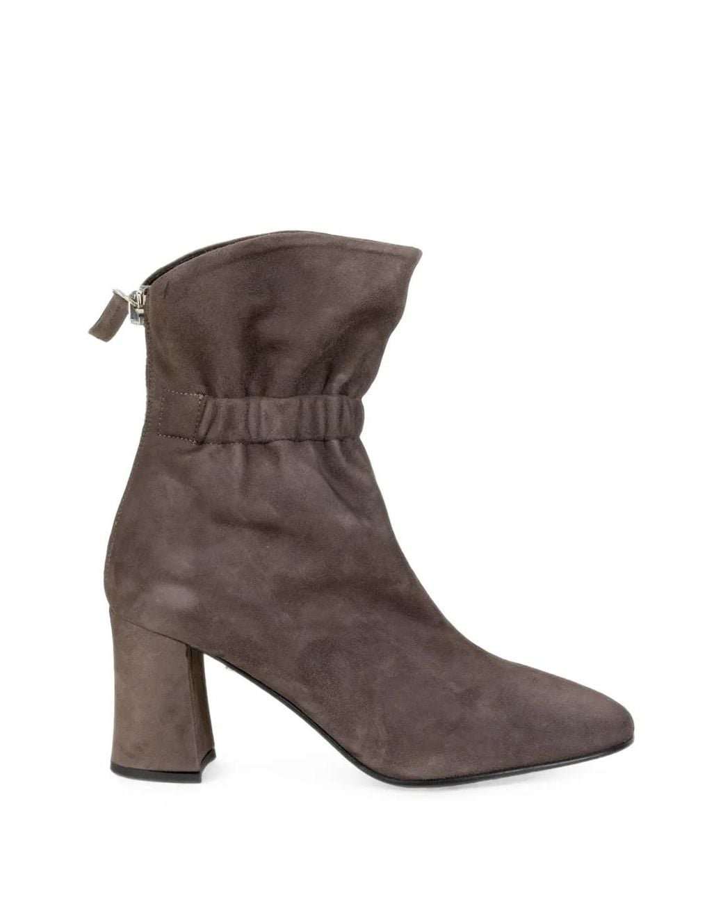 Napoleoni Brown Bottines En Daim À Fronces