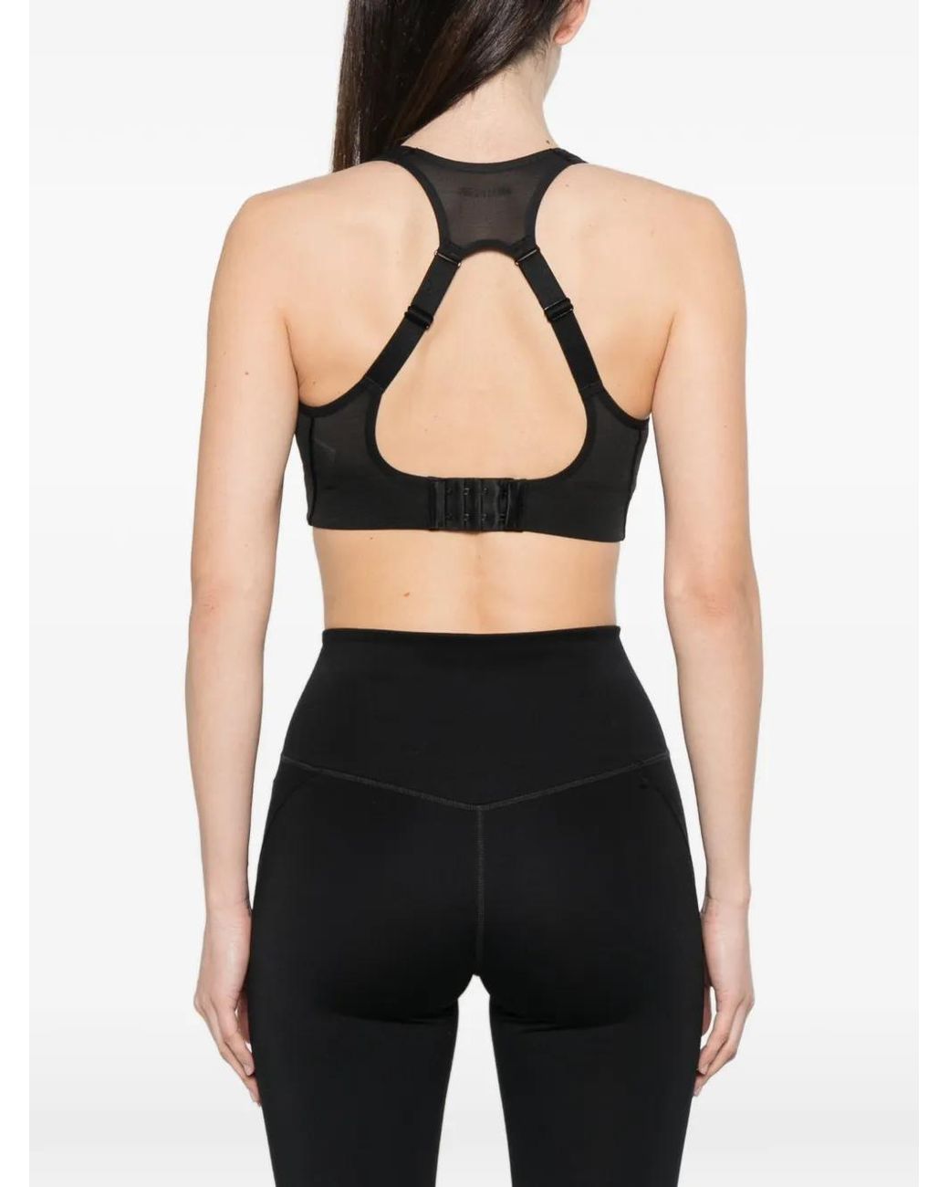 Adidas By Stella McCartney Black Mesh-Panel Sport Bra