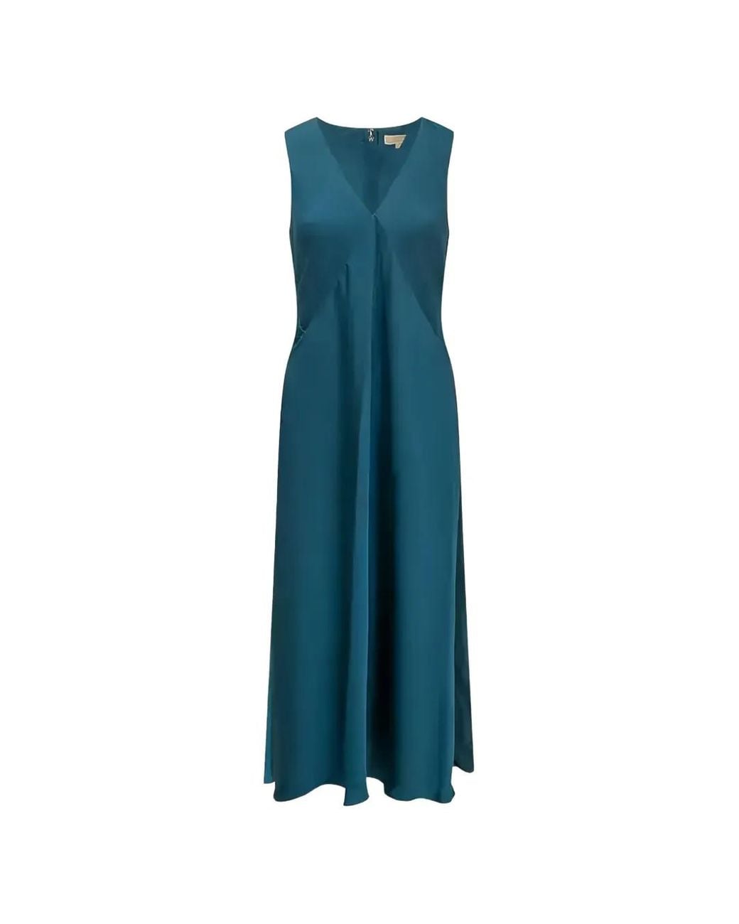 Michael Kors Blue V-Neck Sleeveless Dresses