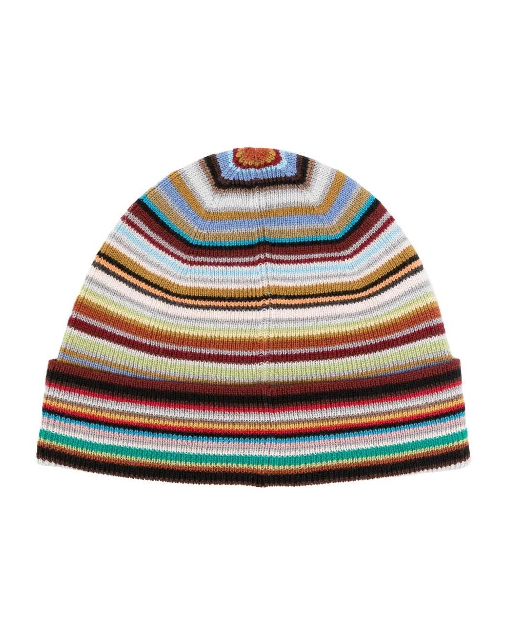 Berretto Signature Stripe In Lana Merino di Paul Smith in Gray da Uomo