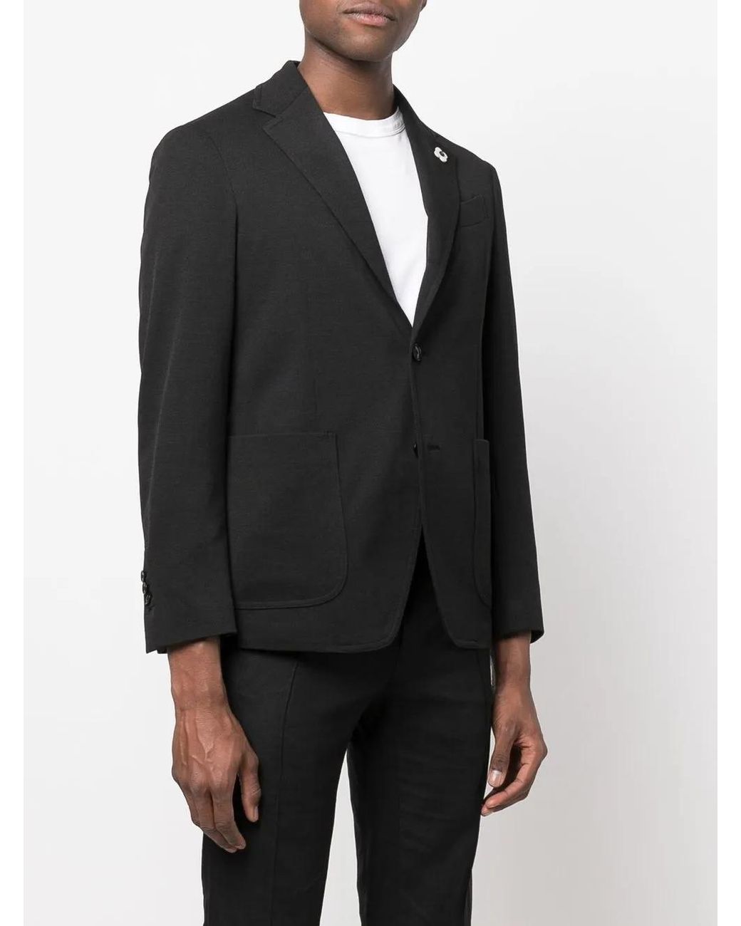 Lardini Black Buttoned-Up Single-Breasted Blazer for men